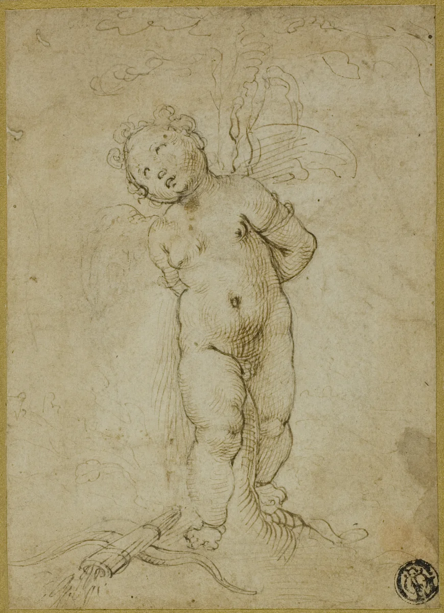 Cupid Tied to a Tree by Giorgio Picchi, drawing, 1570-1599