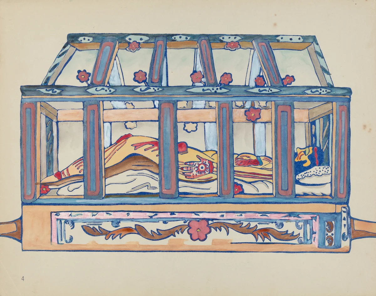 Plate 4: Christ in Sepulchre: From Portfolio "Spanish Colonial Designs of New Mexico" by American 20th Century, index of american design, 1935-1942