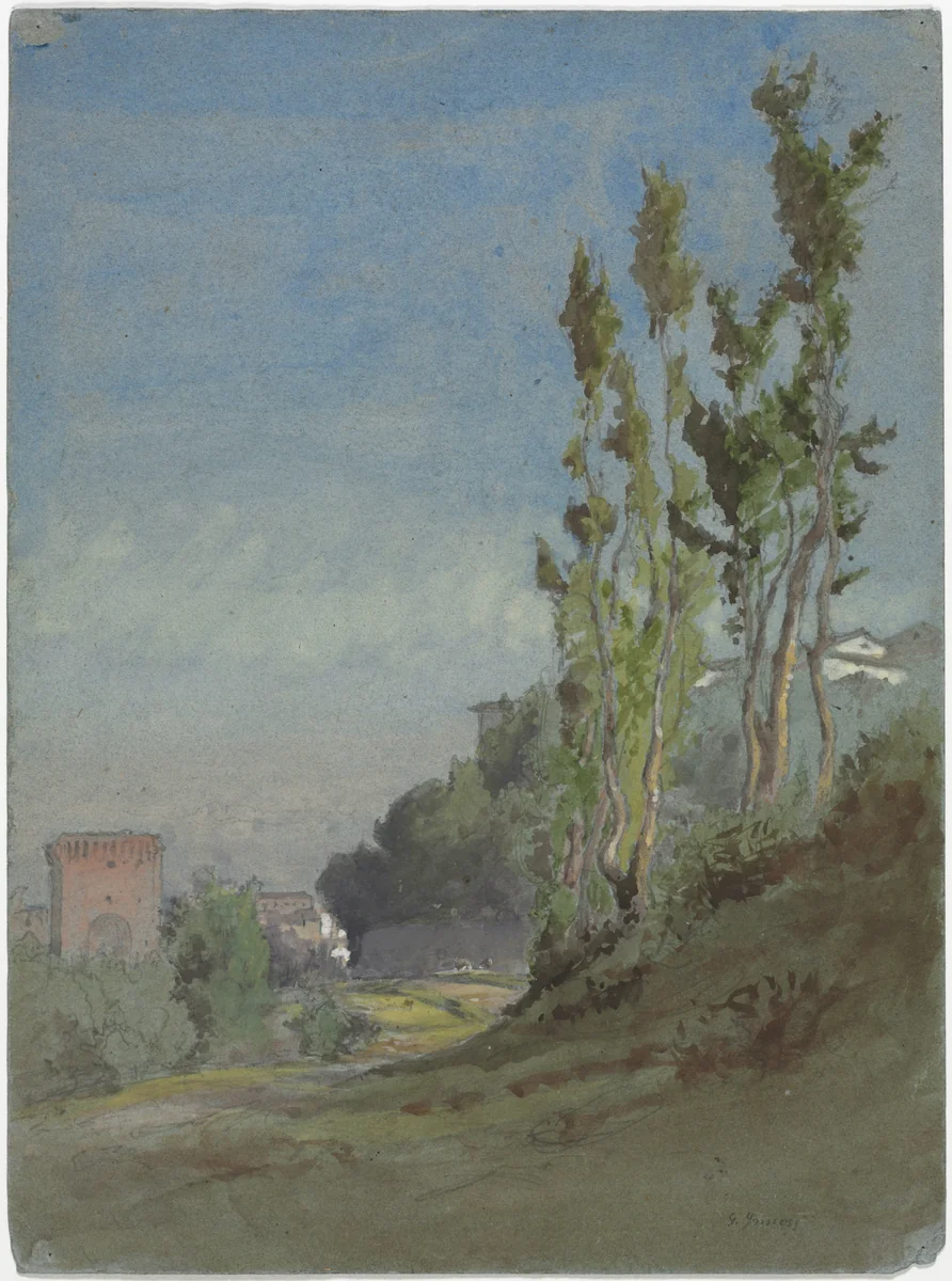 Albano, Italy by George Inness, drawing, 1867-1877