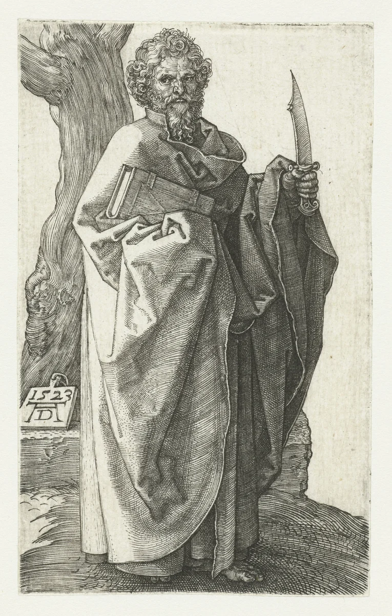 De apostel Bartholomeus by Unknown, print, 1523