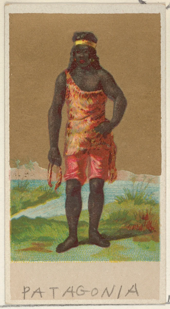 Patagonia, from the Natives in Costume series (N16), Teofani Issue, for Allen & Ginter Cigarettes Brands by Allen & Ginter, print, 1886-1900