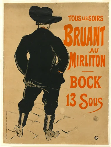 Aristide Bruant by Henri de Toulouse-Lautrec, print, 1893
