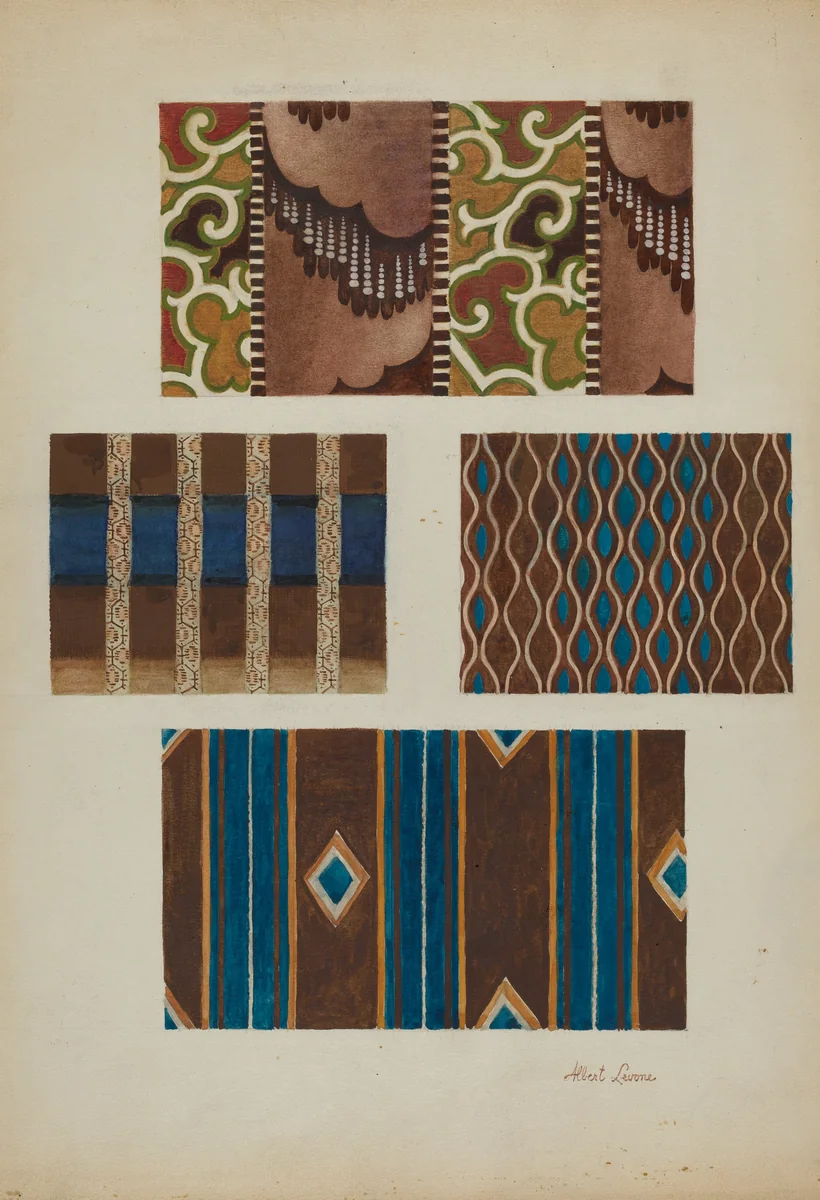 Printed Cottons (from Quilt) by Albert Levone, index of american design, 1937