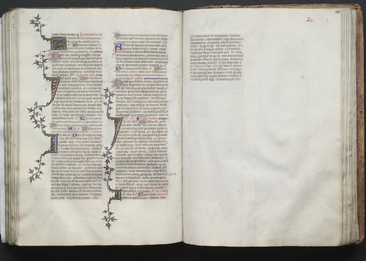 The Gotha Missal: Fol. 102r, Text by Master of the Boqueteaux, book, 1370-1380