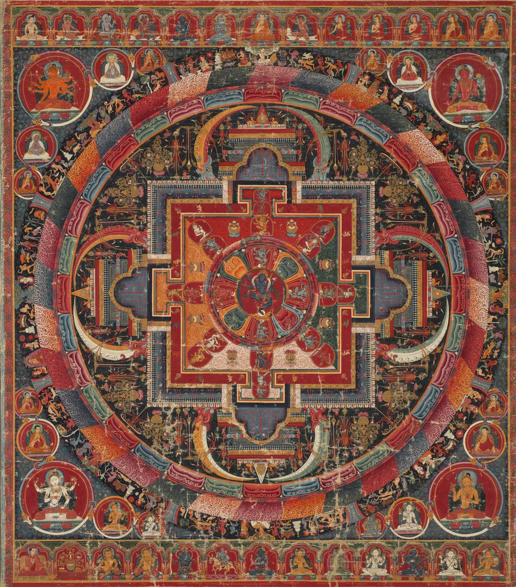 Twenty-three Deity Nairatma Mandala by Unknown, painting, 1370-1380