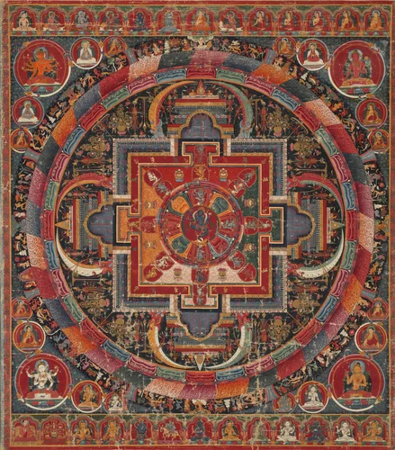 Twenty-three Deity Nairatma Mandala by Unknown, painting, 1370-1380
