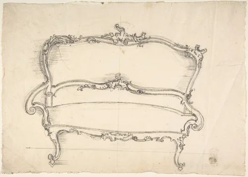 Design for a Settee by anonymous, drawing, 1700-1800