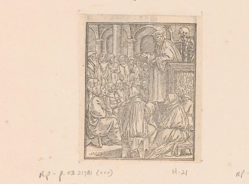 Predikant met de Dood by anonymous, print, 1547