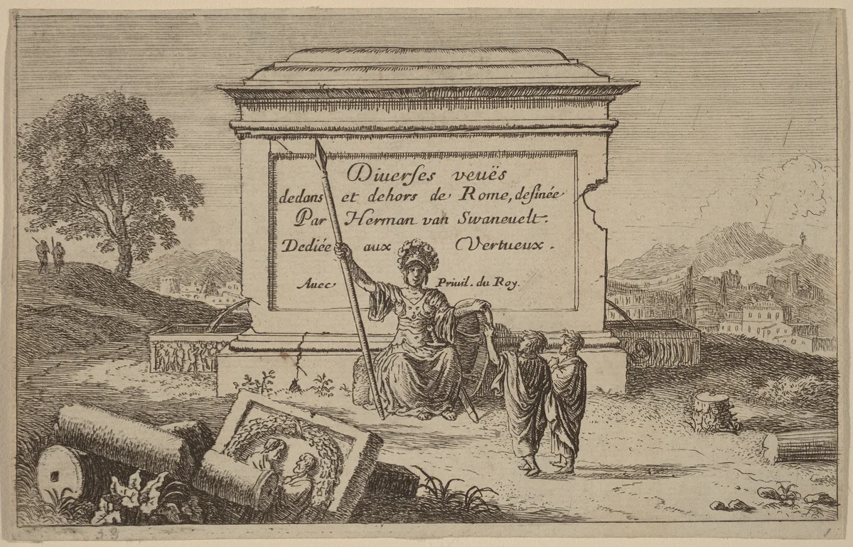 Title Page by Herman van Swanevelt, print, 1600-1655