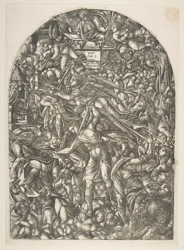 The Angel sounding the Sixth Trumpet, from the Apocalypse by Jean Duvet, print, 1480-1570