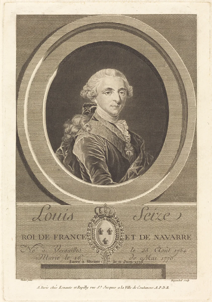 Louis XVI, King of France by Charles-Eugene Duponchel, print, 1748-1780