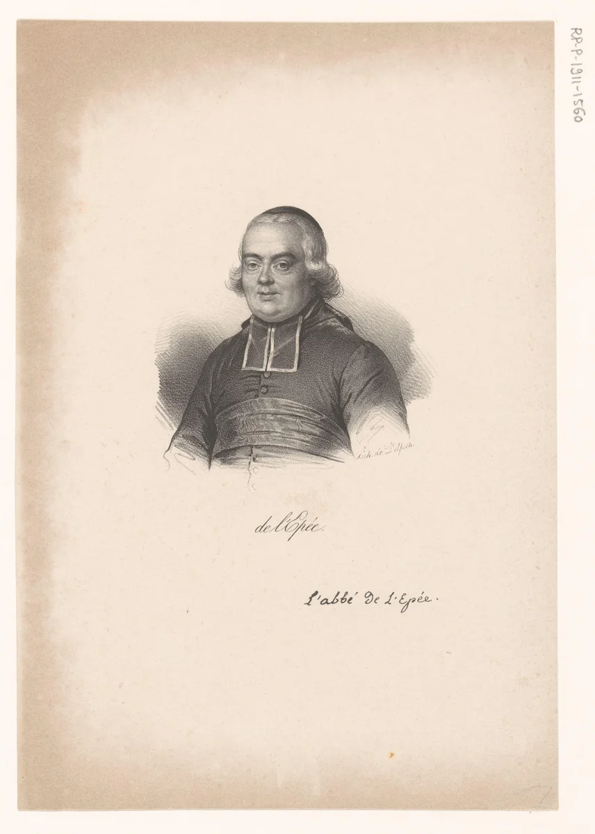 Portret van Charles-Michel de L'Épée by anonymous, print, 1818-1842