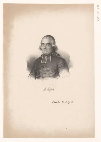 Portret van Charles-Michel de L'Épée by anonymous, print, 1818-1842