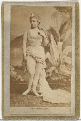 Lulu Mortimer, from the Actresses and Celebrities series (N60, Type 2) promoting Little Beauties Cigarettes for Allen & Ginter brand tobacco products by Allen & Ginter, photograph, 1887
