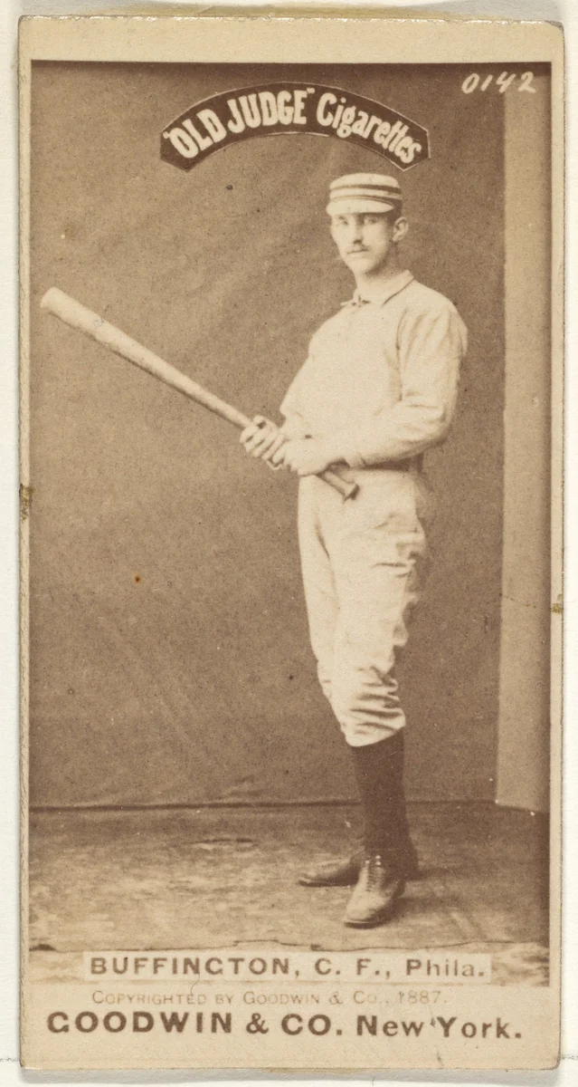 Charles G. Buffington, Center Field, Philadelphia, from the Old Judge series (N172) for Old Judge Cigarettes by Goodwin & Company, photograph, 1887