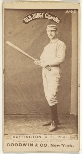 Charles G. Buffington, Center Field, Philadelphia, from the Old Judge series (N172) for Old Judge Cigarettes by Goodwin & Company, photograph, 1887