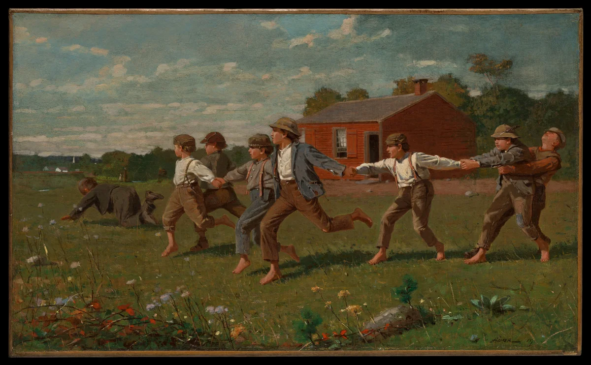 Snap the Whip by Winslow Homer, artwork, 1872