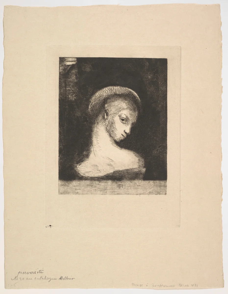 Perversity by Odilon Redon, print, 1891