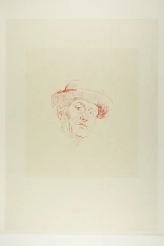 Self-Portrait with Hat I by Edvard Munch, print, 1927