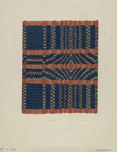 Coverlet by Ruth M. Barnes, index of american design, 1937