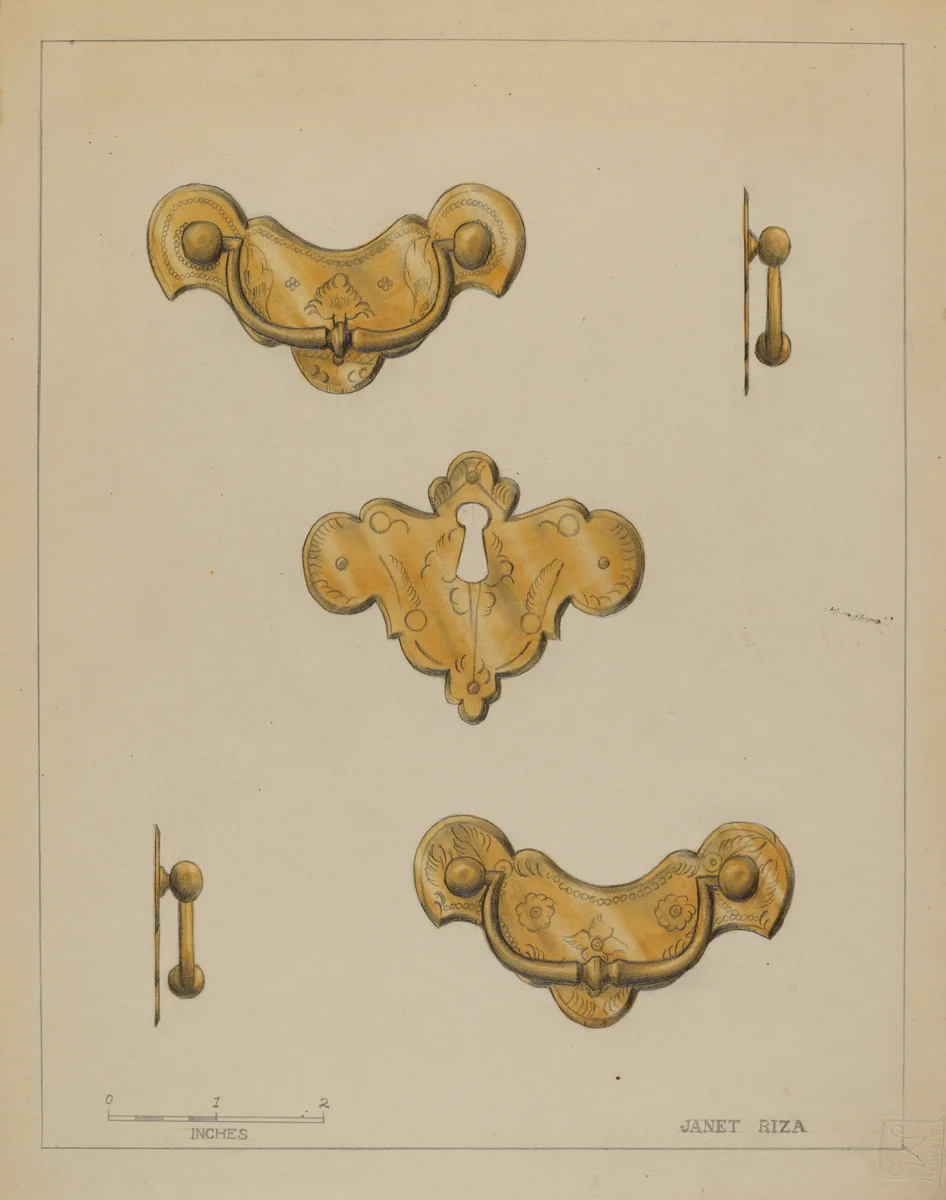 Drawer Pulls by Janet Riza, index of american design, 1936