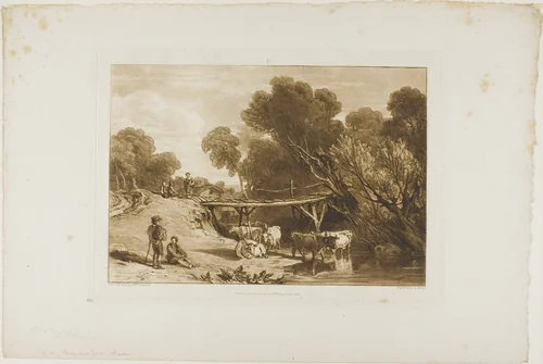 Bridge and Cows, plate 2 from Liber Studiorum by Joseph Mallord William Turner, print, 1807