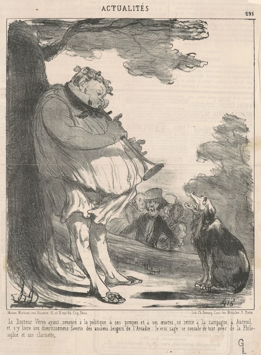 Le docteur Véron ... a Auteuil ... by Honoré Daumier, print, 1852