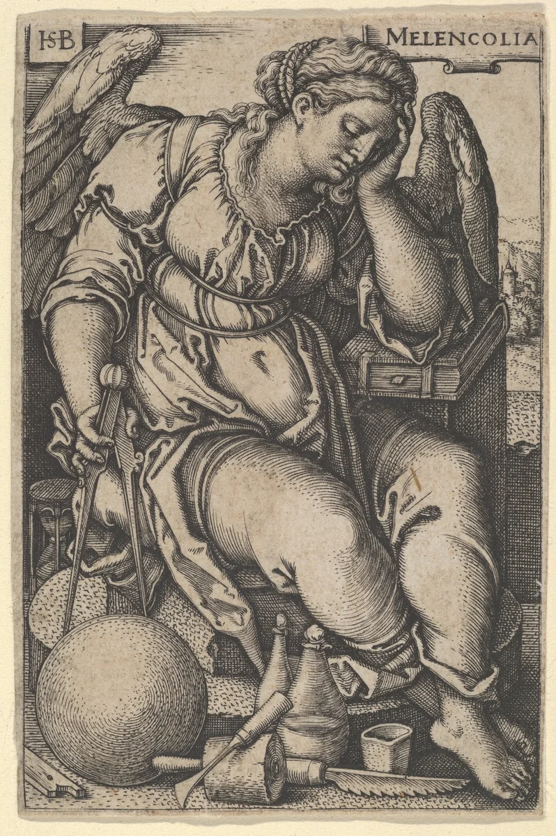 Melancholia by Sebald Beham, print, 1500-1550
