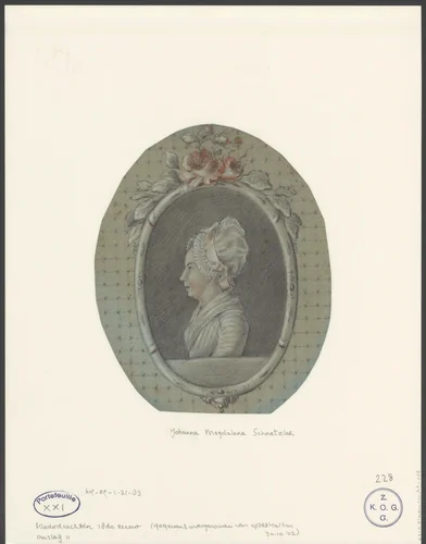 Portret van Johanna Magdalena Schnetzler by anonymous, drawing, 1784-1843