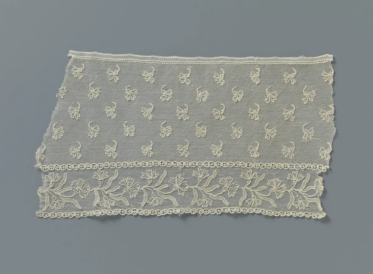 Strook naaldkant met korenbloemen by anonymous, other, 1800-1820