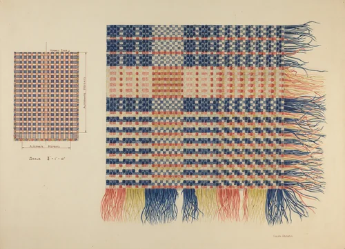 Zoar Coverlet by Ralph Russell, index of american design, 1939