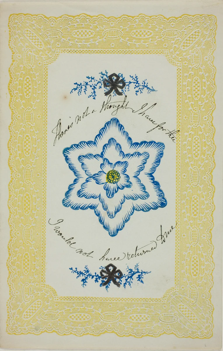 There's not a Thought (valentine) by Unknown Artist, other, 1835-1845