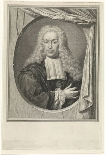Portret van Johann Conrad Rücker by Jacob Houbraken, print, 1744-1746