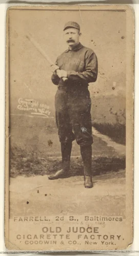 Farrell, 2nd Base, Baltimore Orioles, from the Old Judge series (N172) for Old Judge Cigarettes by Goodwin & Company, photograph, 1888