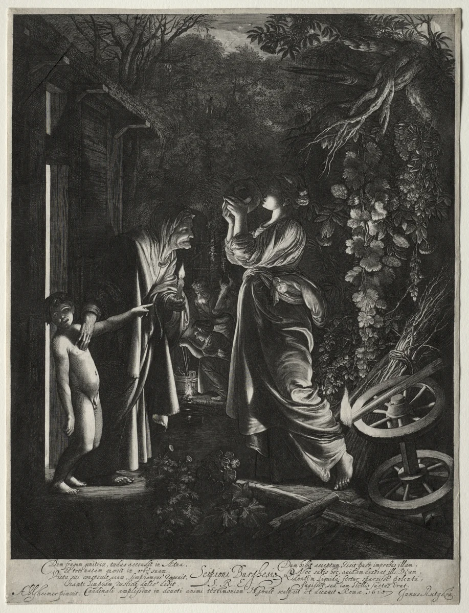 The Mocking of Ceres by Hendrik Goudt, print, 1605-1615