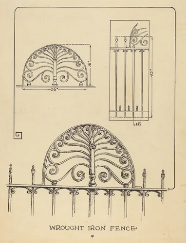 Balcony Railing by Al Curry, index of american design, 1935-1942