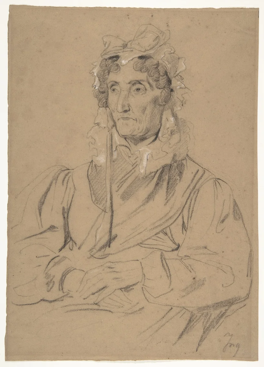 Portrait of an Old Woman by anonymous, drawing, 1800-1899
