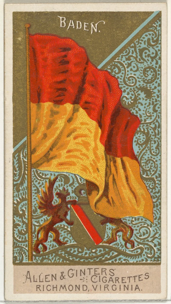 Baden, from Flags of All Nations, Series 2 (N10) for Allen & Ginter Cigarettes Brands by Allen & Ginter, print, 1890