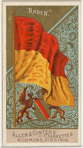 Baden, from Flags of All Nations, Series 2 (N10) for Allen & Ginter Cigarettes Brands by Allen & Ginter, print, 1890
