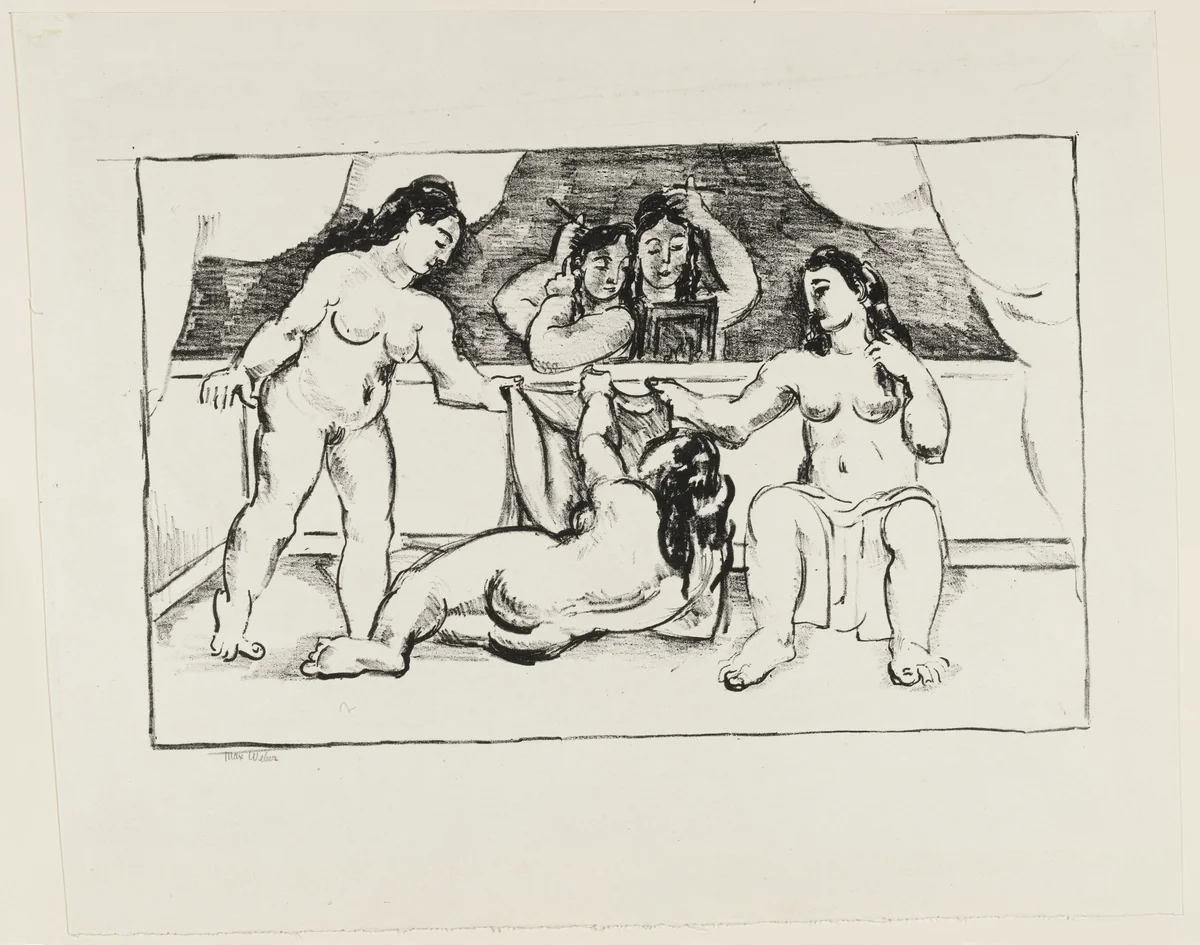 Mirror #1 by Max Weber, print, 1928