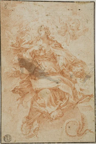 Immaculate Conception by Hyacinthe Rigaud or Alessandro Gherardini, drawing, 1675-1750