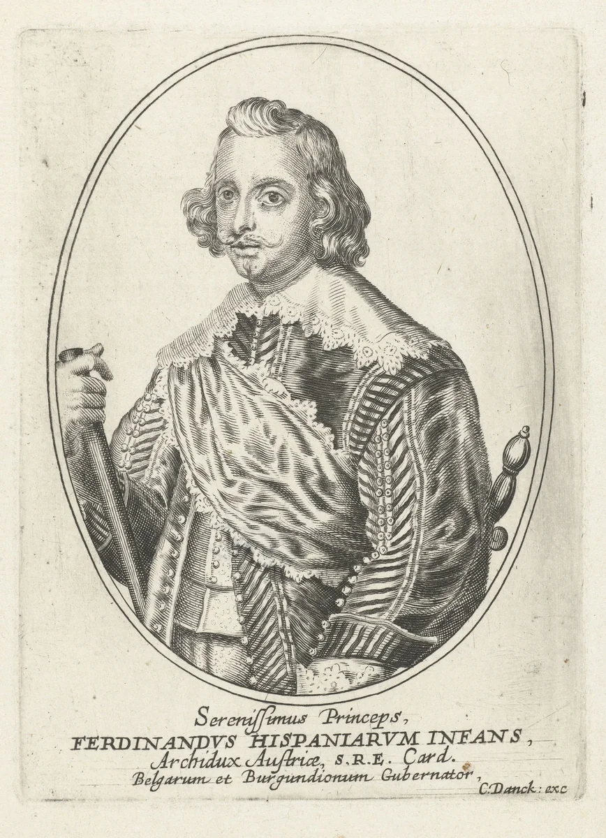 Portret van Ferdinand van Oostenrijk by Cornelis Danckerts, print, 1613-1656