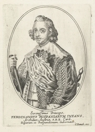 Portret van Ferdinand van Oostenrijk by Cornelis Danckerts, print, 1613-1656