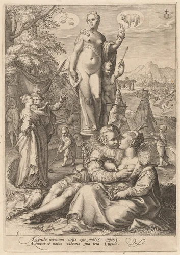Venus Presiding Over the Arts of Love by Jan Pietersz Saenredam; Hendrick Goltzius, print, 1596