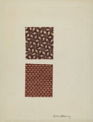 Printed Cotton Swatches by Edward D. Williams, index of american design, 1935-1942