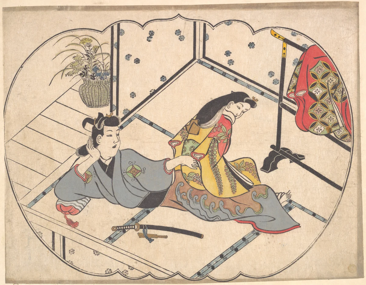Scene in a Joroya by Furuyama Moroshige, print, 1680-1700