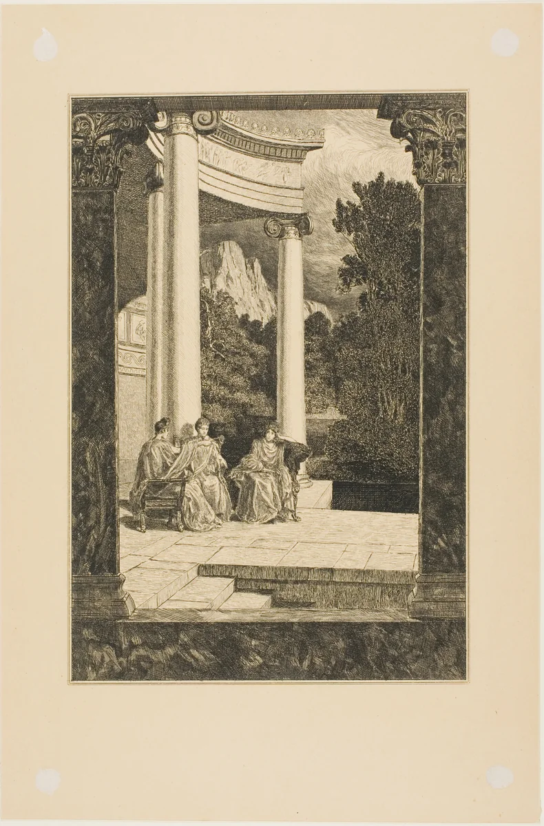 Psyche and her Sisters, plate 18 from Cupid and Psyche by Max Klinger, print, 1880