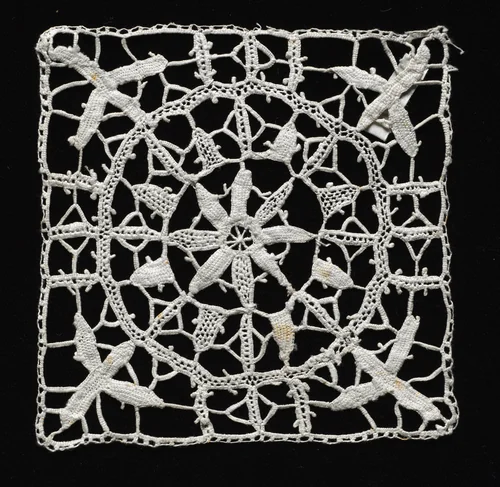 Needlepoint (Reticella) Lace Square by Unknown, textile, 1500-1699