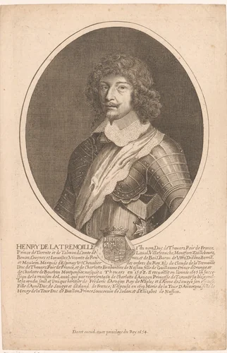 Portret van Henri de la Trémoïlle by Pierre Daret, print, 1654