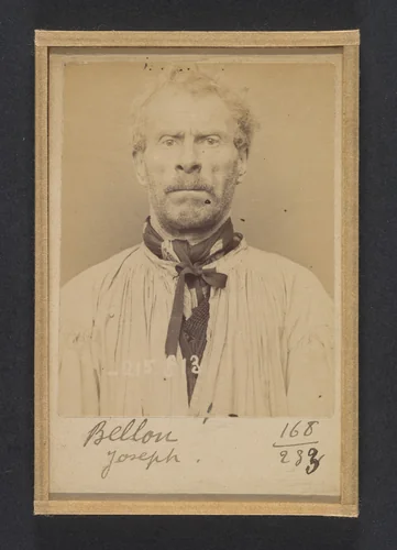 Bellon. Joseph, Alexandre. 54 ans, né à Granville (Meuse) le 19/6/39. Journalier. Anarchiste. 17/3/94. by Alphonse Bertillon, photograph, 1894